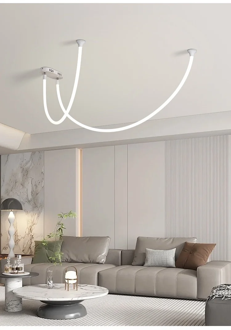 Italian minimalist curved line pendant light high-rise duplex apartment hall light modern minimalist