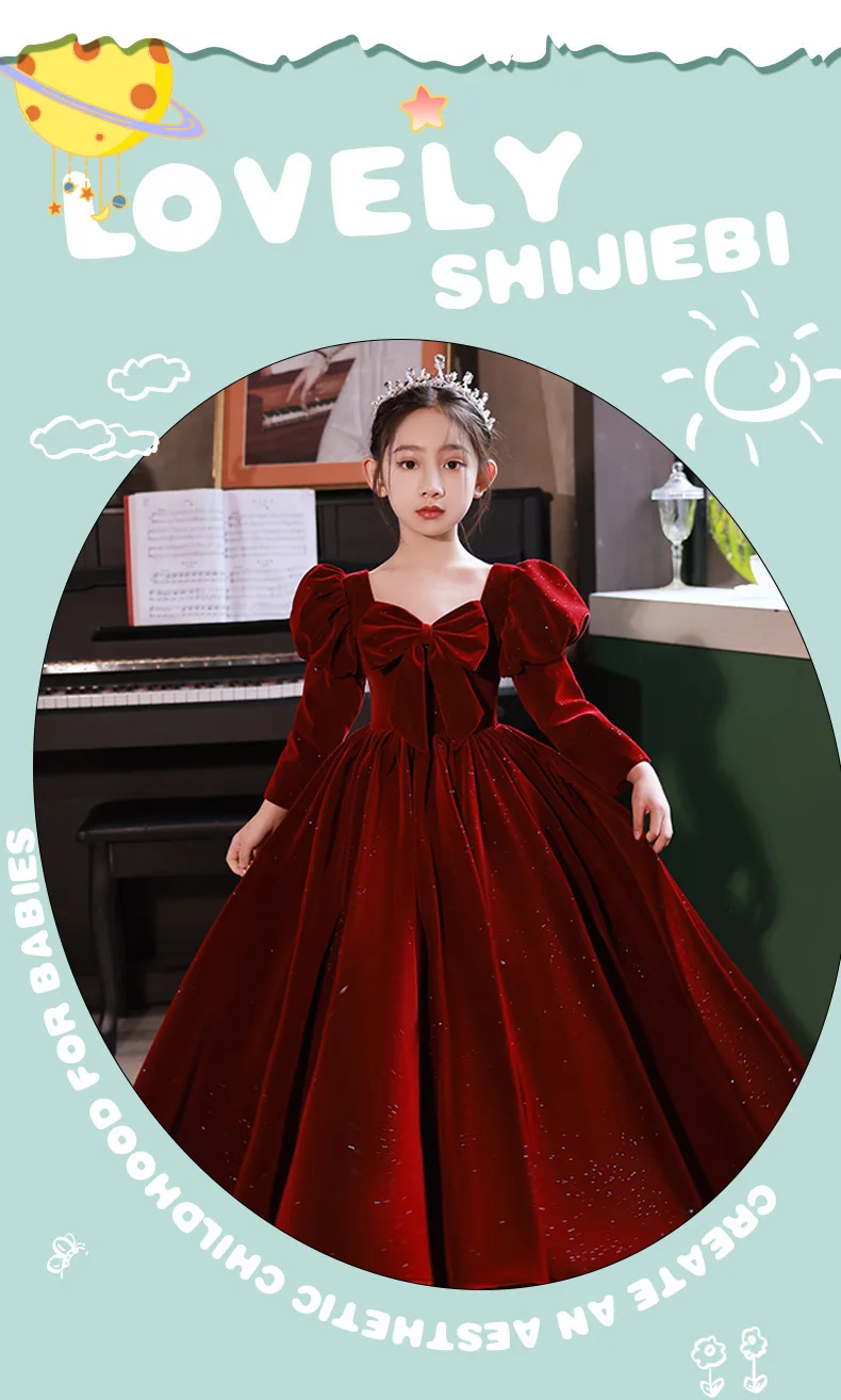 Robe De Soirée Velours Rouge Avec Volants Pour Fille - Marque Isobella & Chloe - Taille 18 Mois