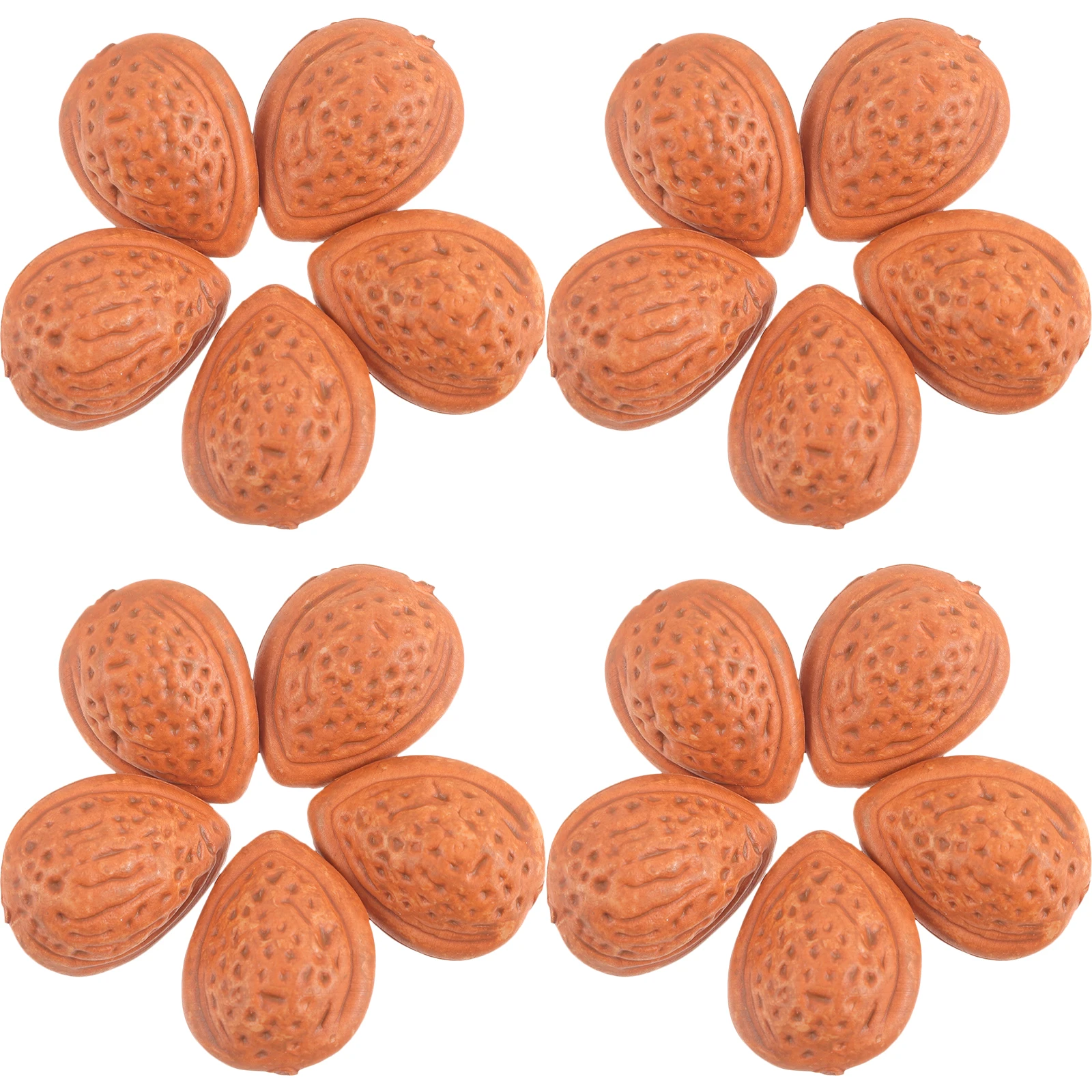 20 Pcs Nuts Decoration Fake Almonds Ornament Chestnut Artificial High Pressure Polyethylene Food Models