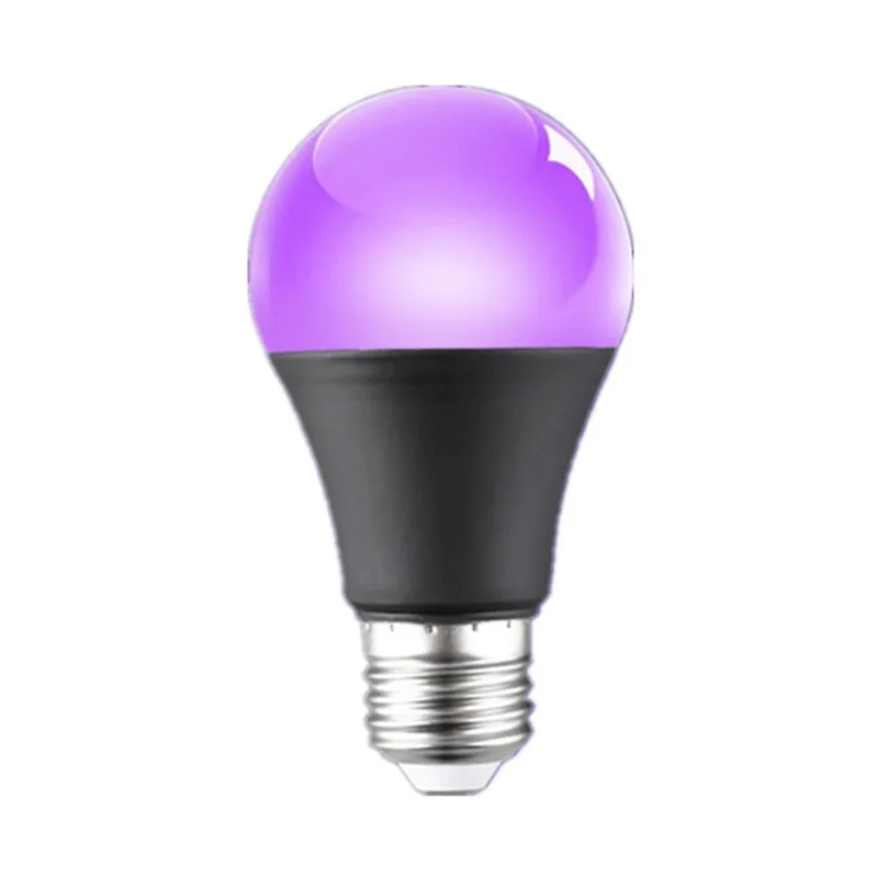 Bombilla fluorescente que brilla en la oscuridad, lámpara de fiesta, barra de luz negra, suministros de decoración, 10 piezas, E27, 12W, UV, púrpura, negro