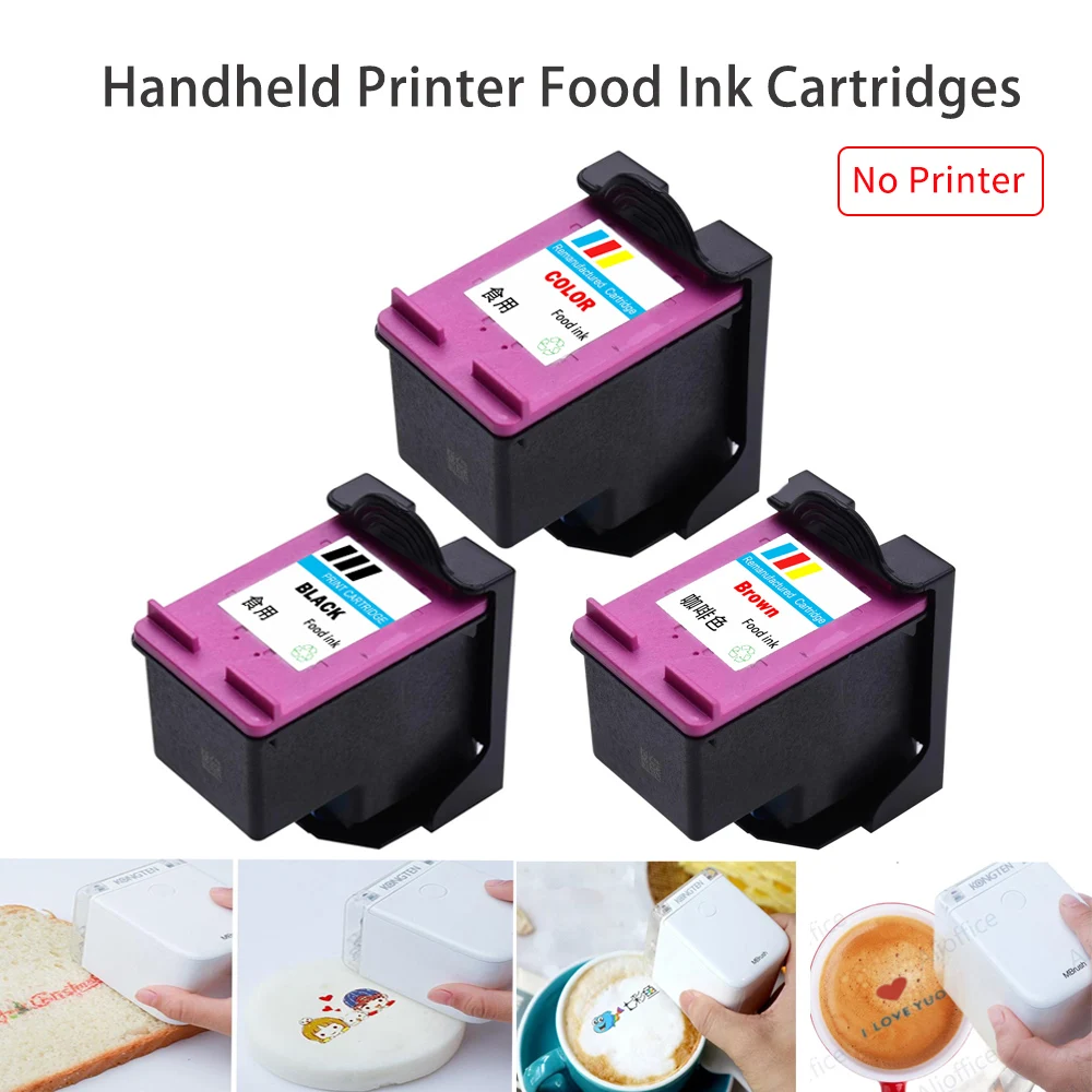

Mbrush Food Printer Ink Cartridges - Compatible Refills for Handheld Color Food Printer, color /brown/black Mini Replacement Ink