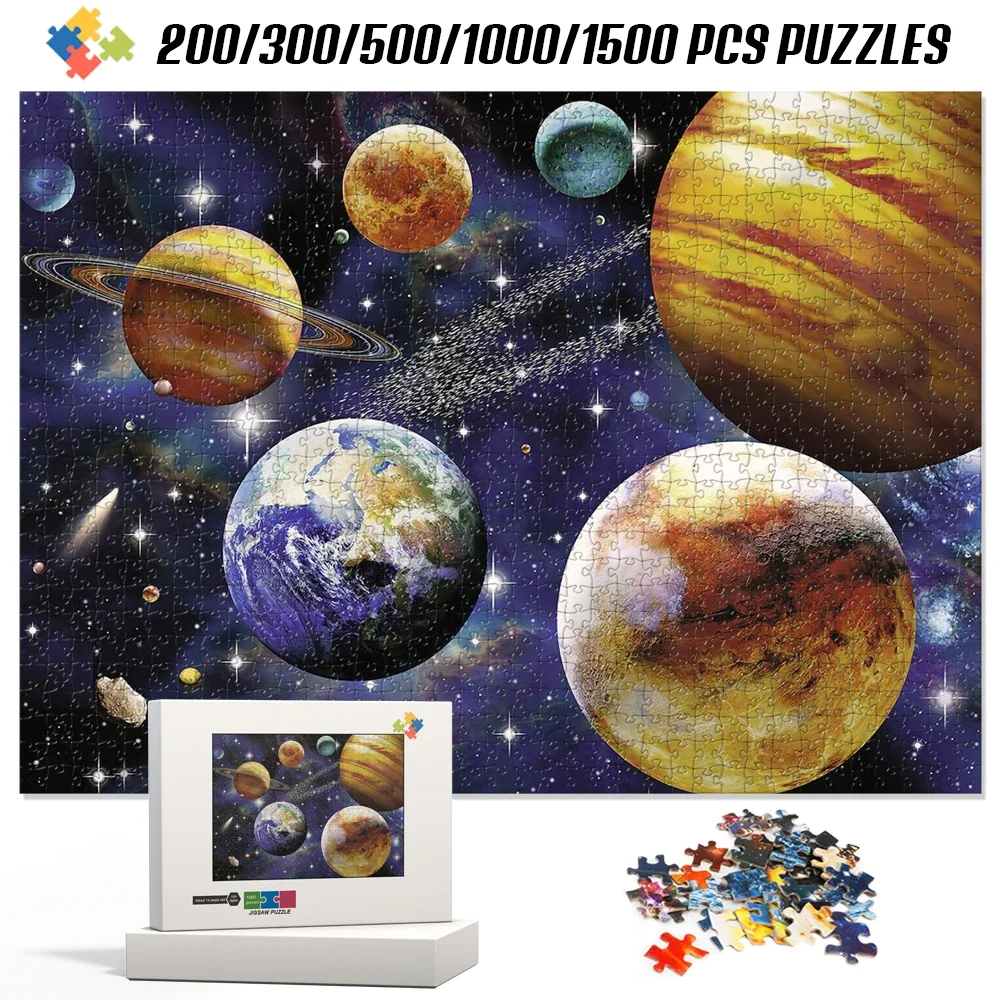 Earth Planets Jigsaw Puzzle Manual Diy Jigsaw Puzzles Kids Learning Educational Toys Kid's Birthday Gifts Multi-Size Available