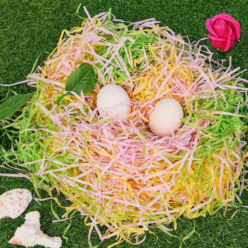 100g Raffia Tissue Paper Grass Stuffers Shredded Paper Crinkle Easter Basket Eggs Fillers Raffia Grass Tissue DIY Gift Box Decor