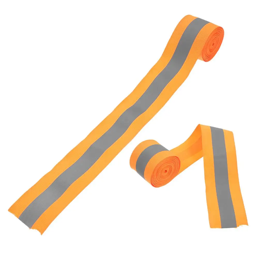 2 шт. Светоотражающие ленты для прогулок, клейкая оранжевая полиэфирная ткань