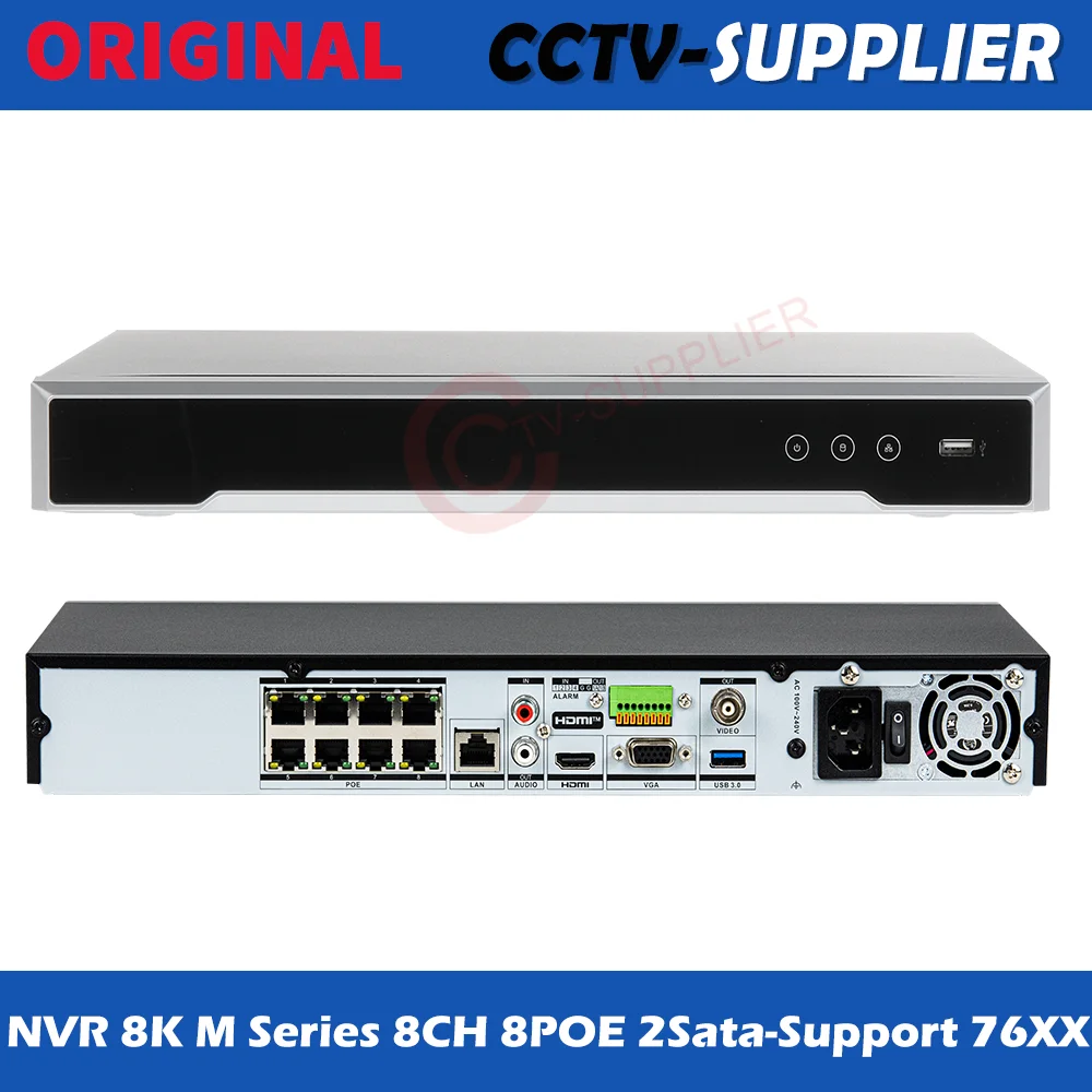 Original 8ch 8poe 8k nvr NVR7608-m2-POE-8k-2Bays series for ip camera