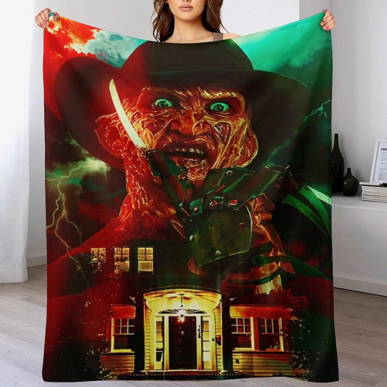 

2024 New Horror Blanket Ultra Soft Flannel Fleece Blankets Throw Blanket Warm Blanket Suitable for Decorate Halloween Gift