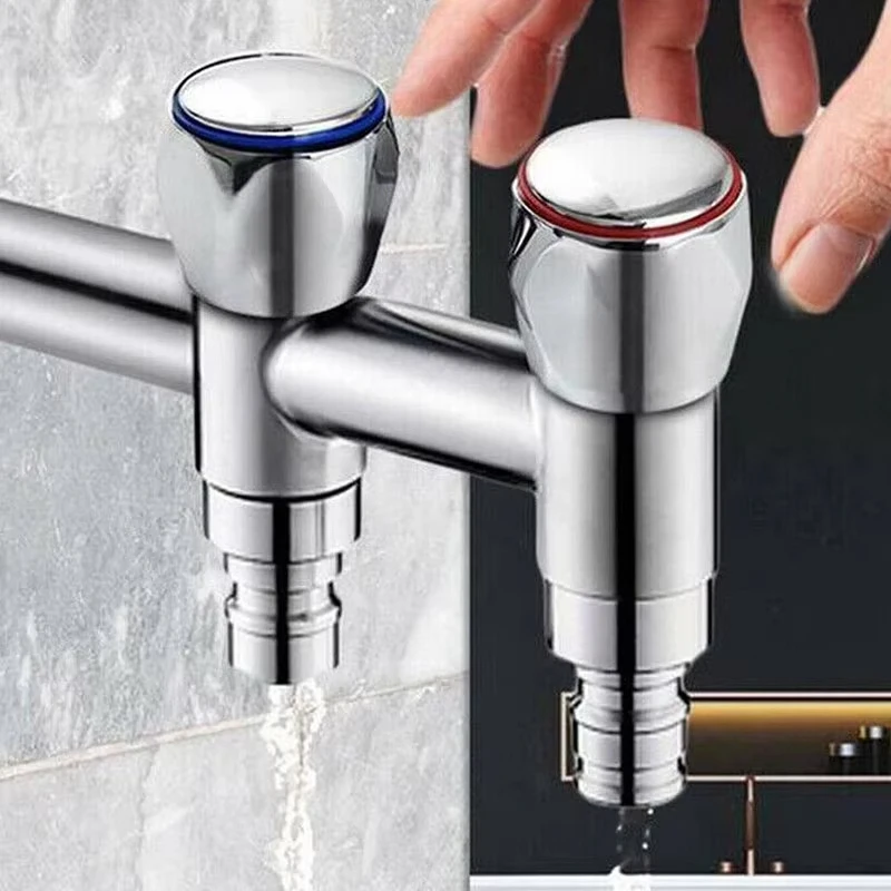 2pcs Hot & Cold Tap Top Head Faucet Cover Plated Replacement Set Kitchen Bathroom Faucet Handle