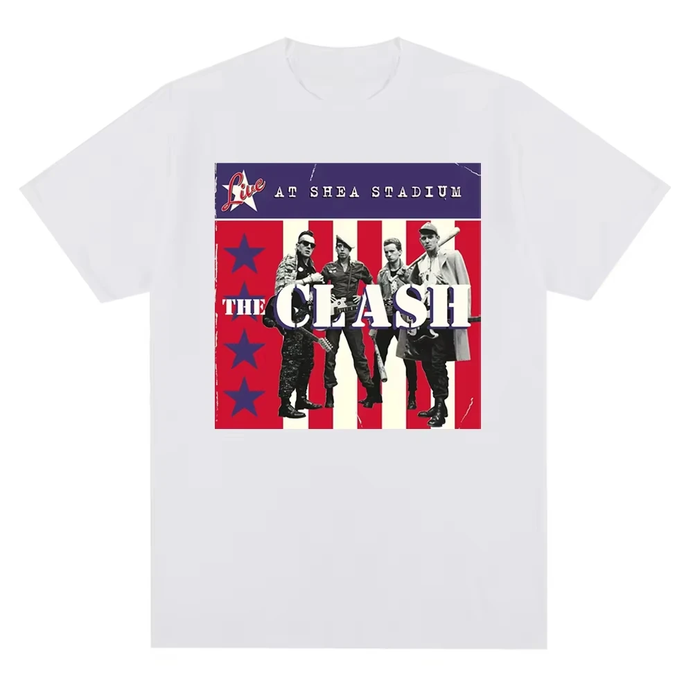 جديد طاقم الرقبة الصدام لندن الدعوة خمر تصميم طباعة الجرافيك تي شيرت الرجال الموسيقى روك باند القطن تيز ملابس للجنسين #5