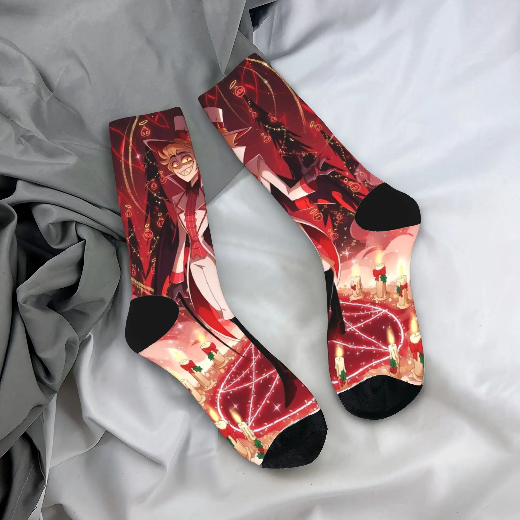 Women Men Socks Christmas Hazbin Hotels  Stockings Anti Skid Warm Soft Socks Spring Elegant Graphic Outdoor Socks