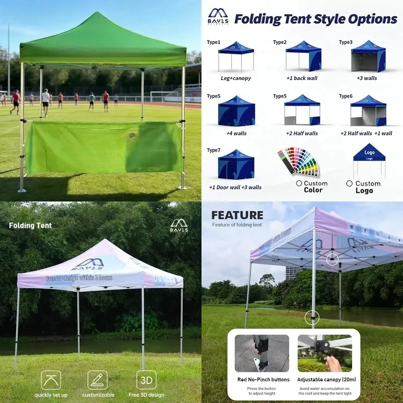Carpa Plegable Personalizada 3x3 4x4 para Ferias Comerciales, Estructura de Aluminio, Gazebo, Carpas de Exhibición para Eventos al Aire Libre