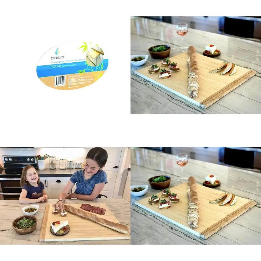 

Универсальная разделочная доска из бамбука — 8 размеров для стандартных слотов, 17,75 Вт x 20D x 3/4H