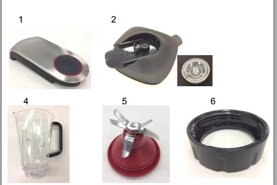 Para philips, disjuntor de parede hr3752 3757 3756 tampa do copo de mistura assento médio, cabeça de faca, copo de medição, acessórios