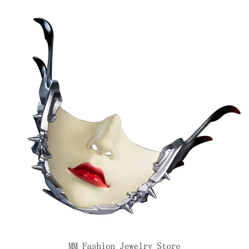 Winged Masquerade Mask Mechanical Mask Half Face Mask For Women Men Halloween Cosplay Masquerade Costume Accessories