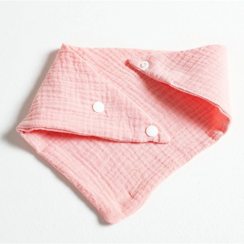 5/Pcs Feeding Drool Bibs Cotton Accessories Newborn Solid Color Snap Button Soft  Towel Baby Bibs