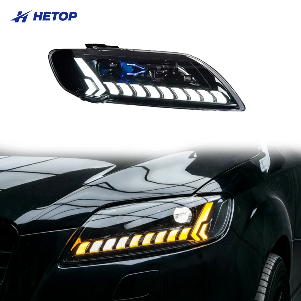 

HETOP Q7 2006–2015 with Dynamic Turn Signal LED for Audi Headlights High& Low Beam Projector Headlamp Assembly Pair