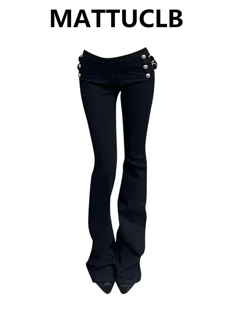 Autumn Winter Women's Low Rise Skinny Jean Gyaru Denim Pants Harajuku Y2k Abi Designer Punk 2000S Long Trousers High Street