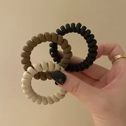 New Women Fashion Frosted Matte Solid Telephone Wire Elastic Hair Band Spiral Coil Ropes Rubber Band Hair Tie Stretch Head Band