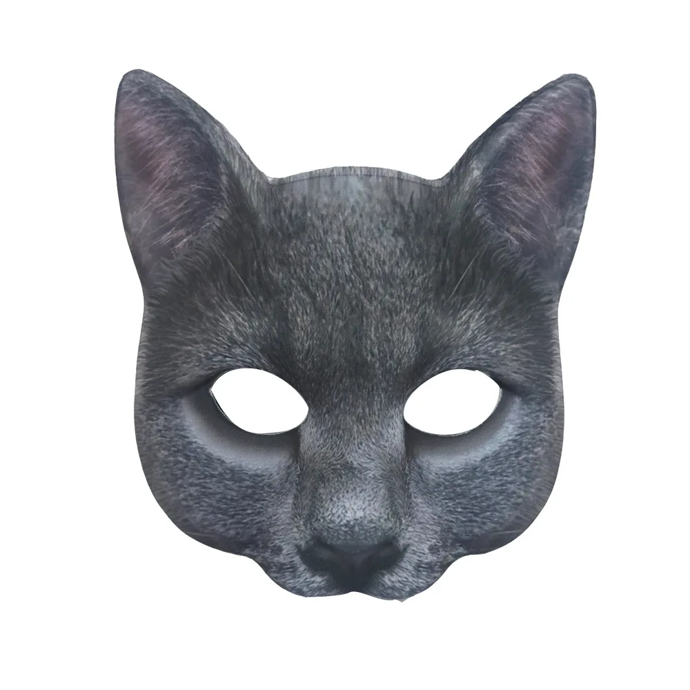 1pcs Novelty Cat Mask Full Face Mask Unisex Cute Lifelike Cat Mask Party Masquerade Playing Costume Cosplay Props