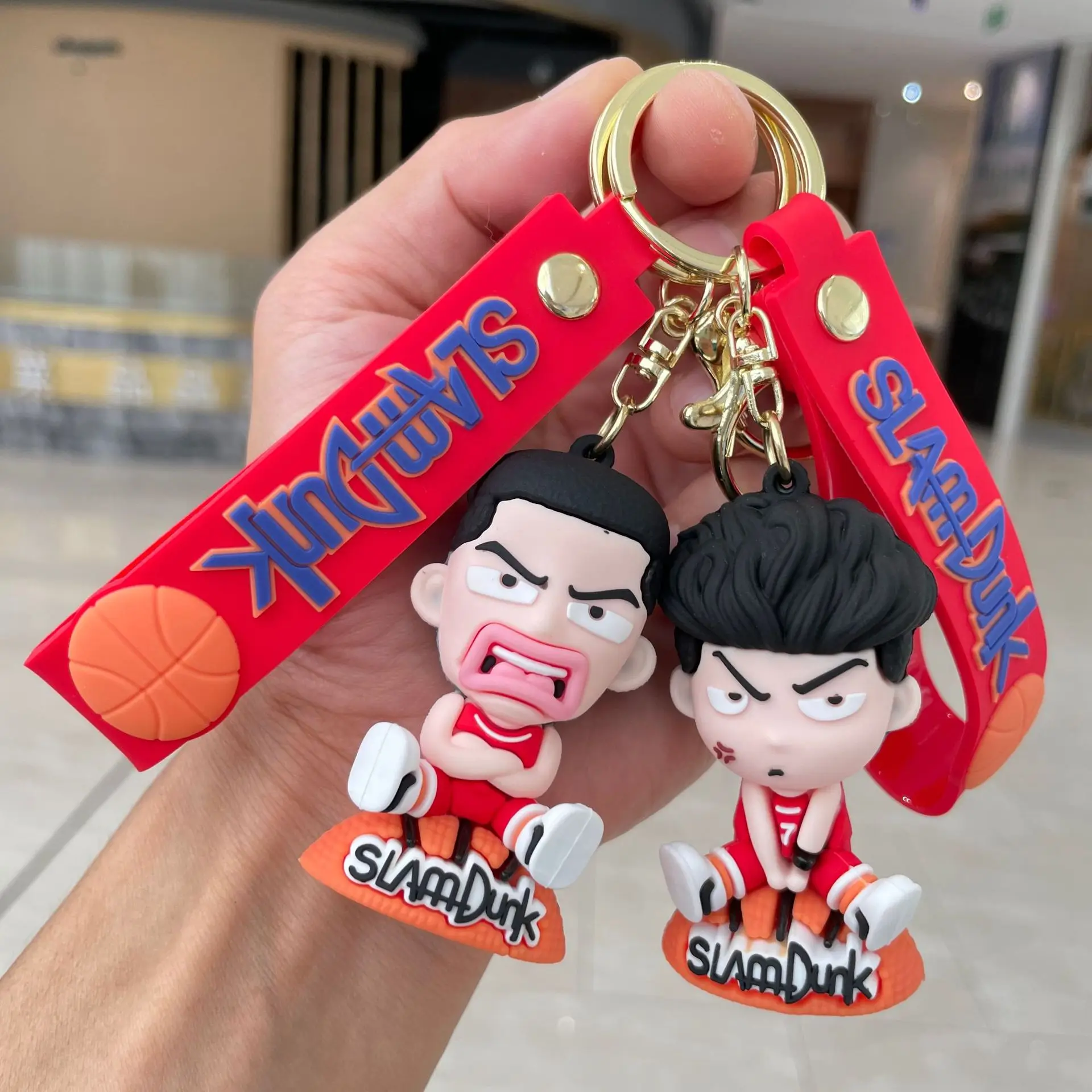 Anime New Kawaii Japan Slam Dunk Sakuragi Hanamichi Keychains Cute Cartoon PVC Model Bag Pendant Keyrings Figure Key Toys Gifts