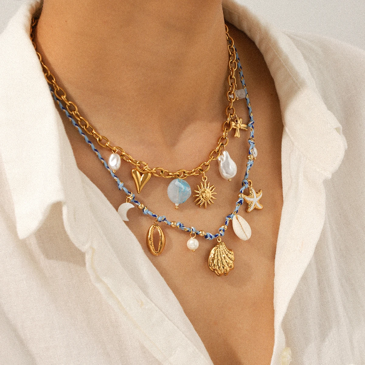 

Huang Chao Vacation Style Beach Elements Shell Bracelet Cute Starfish Pearl Tassel Bracelet Cuff Decoration Party Gift