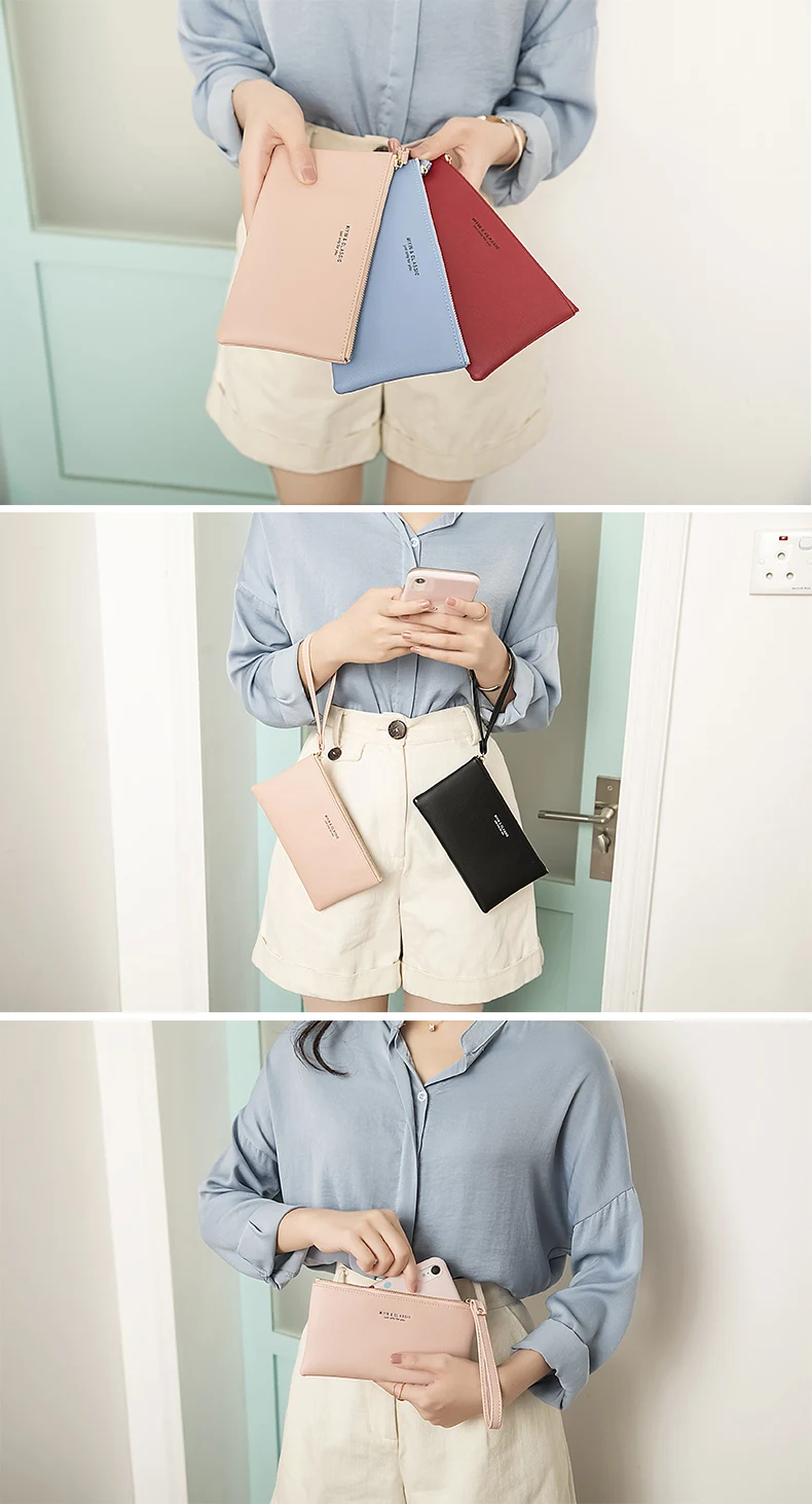 MIYIN Business Casual Damen-Geldbörse Einfache und Tragbare Reißverschluss-Handtasche Lange Brieftasche Bürogeschenk Lehrergeschenk Geschenk für Frauen – Detail 4