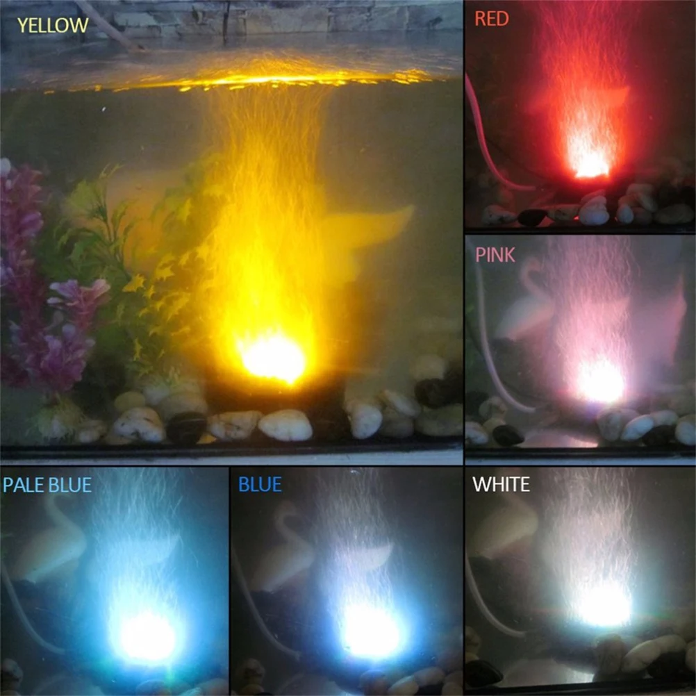 

6 LEDs Gas Pan Light Submersible Air Bubbles Aquarium Underwater Pool Waterproof Lamp