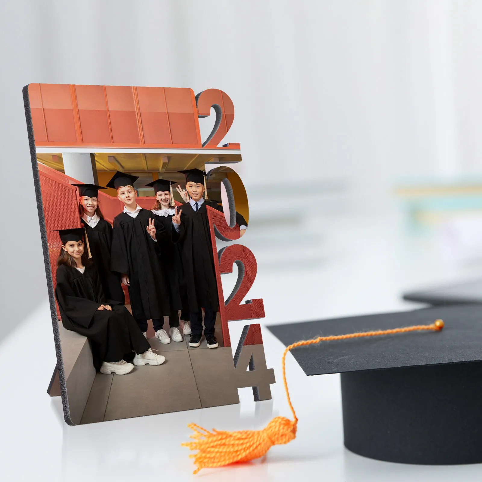 2Pcs Graduation Photo Frame 2024 Sublimation Picture Frame Blanks Elegant Commemorative Grad Present Sturdy Non Deformable