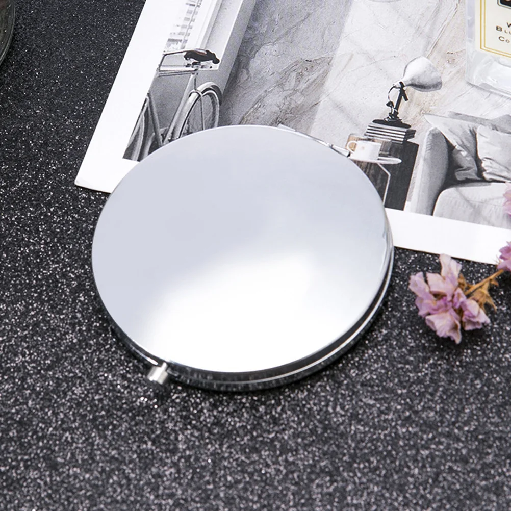 

Small Makeup Mirror Round Pocket Compact Carry Metal Portable Magnifying Double Sided Travel Female Fashion Vanity