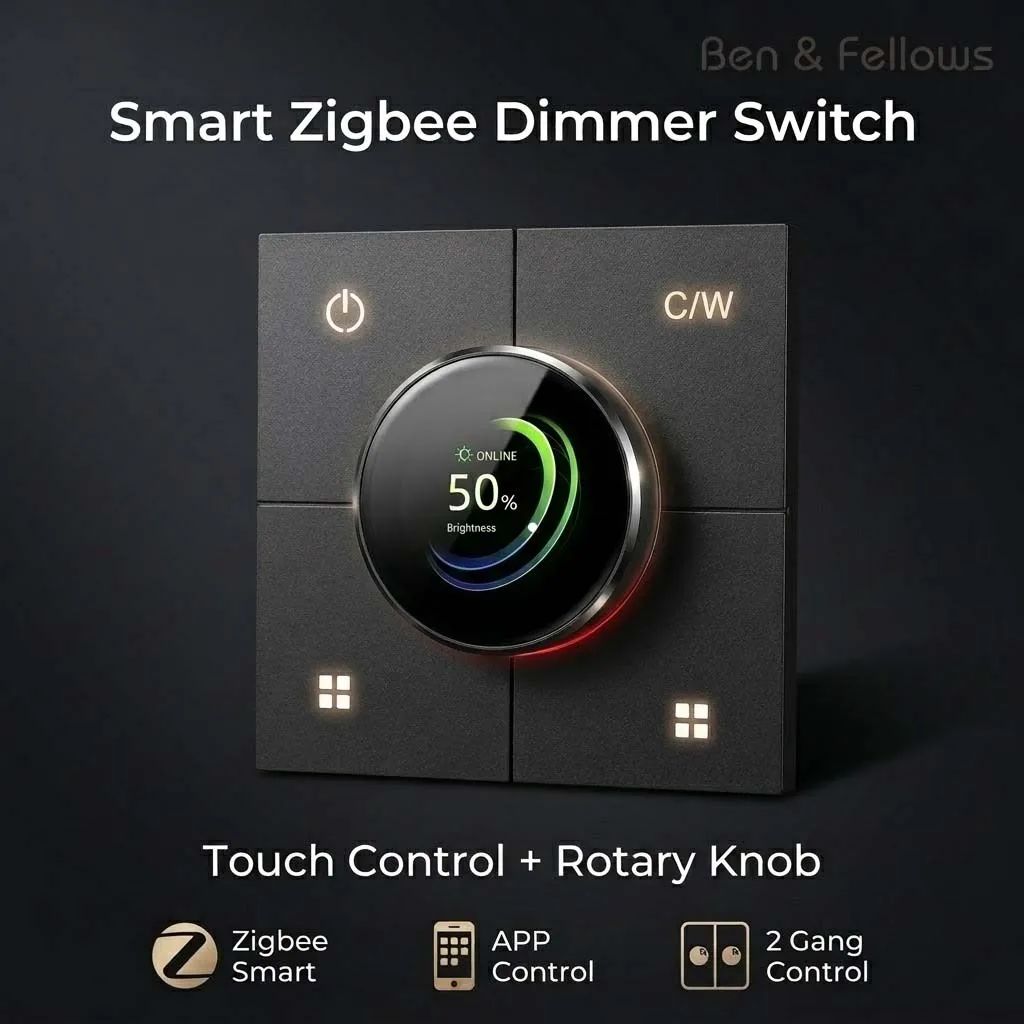 

Zigbee Smart Wall Switch 2 Gang Dimmer Knob Panel Tuya App Remote Control Light Switch AC100-250V Smart Home Touch Screen