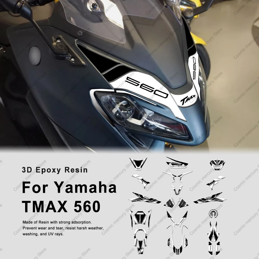 Für Yamaha TMAX 560 2022 Motorradzubehör 3D Epoxidharz Schutz Aufkleber Kit Tank Pad