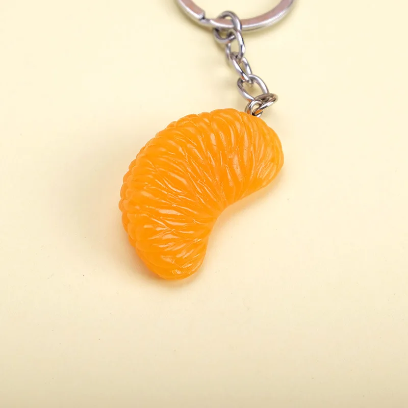 Orange Resin Artificial Fruits Key Chain Orange Strawberry Key Ring Fake Fruit Handbag Keychain Pendant Home Decoration