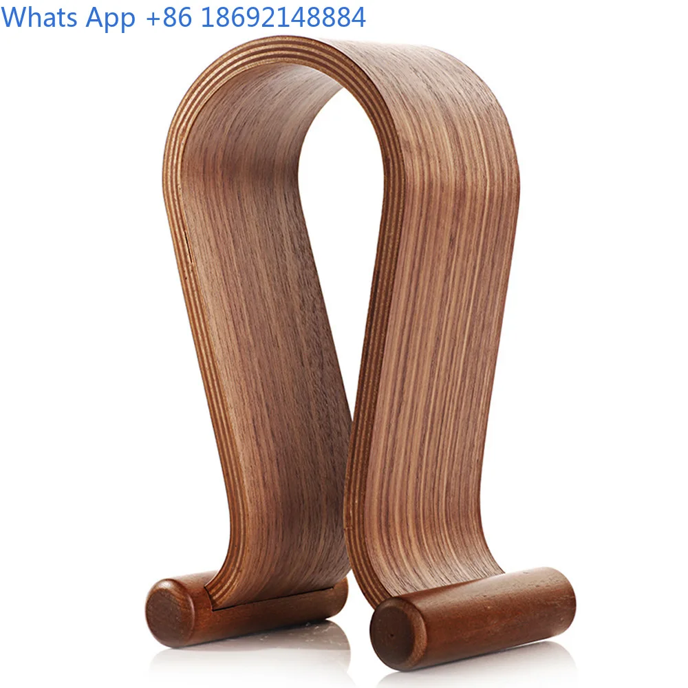Wooden U Shaped Earphone Stand for In Ear and Over Ear Headphones Display