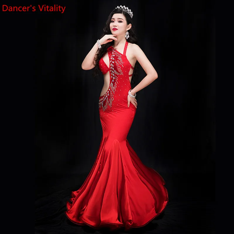 New Performance Belly Dance Elegant Diamond dress Girl Dress Dresses Belly Dancing Belly Dance Costumes Dance Costume