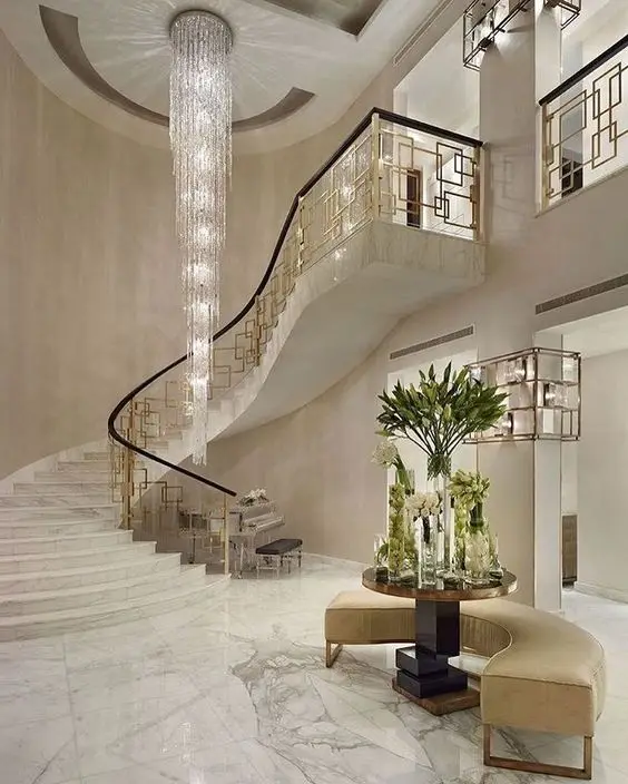 Customization Types of Steps in Staircase Stairway and Staircase Modern Round Curved Glass Staircase