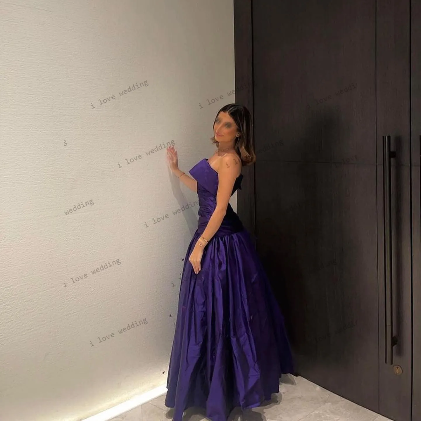 Prom Dresses 2025 Bright Purple Wedding Party Dress Satin Sleeveless Ruched Elegant A-Line Evening Dress Ankle Length Customized