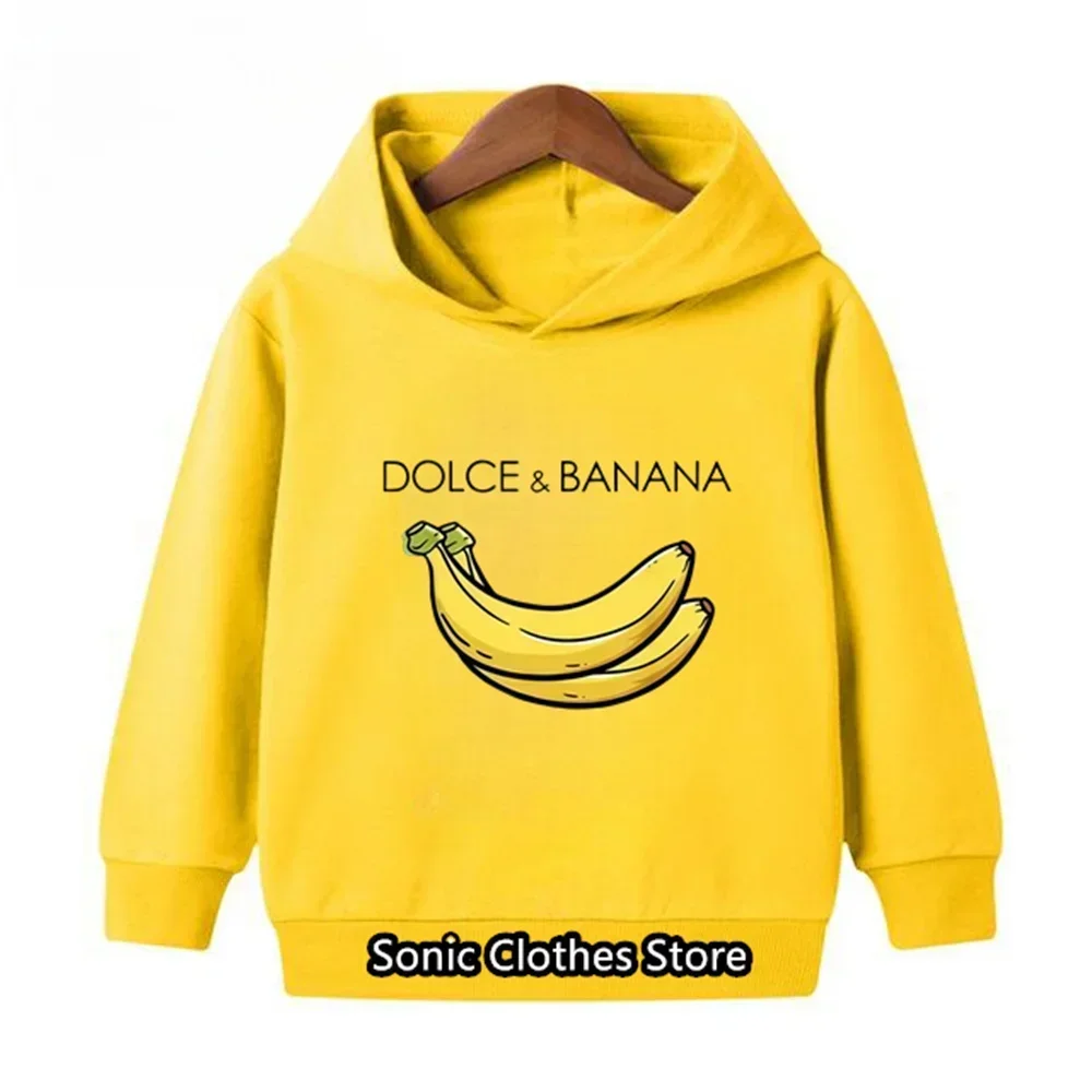 Fashion Brand Dolce Banana Hoodies Funny Sweater Children's Clothing Jacket Kids Clothes Baby Boy Clothes Girls Tops