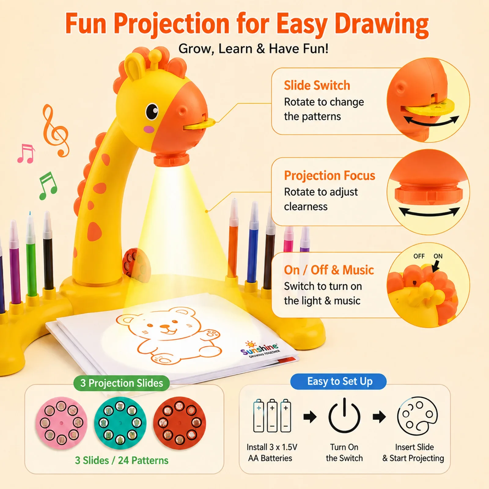 Brinquedo de Pintura para Cria - Drawing Projector Kids avaliação e preço
