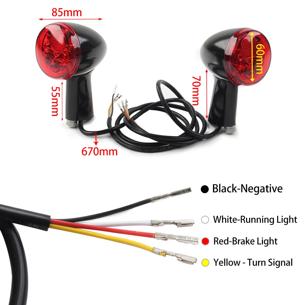 1Pair Motorcylce LED Rear Turn Signals Integrated Brake Running Light For Harley Davidson Sportster XL 883 1200 1992-2022