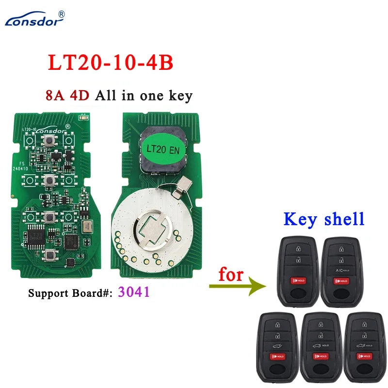 Lonsdor-toyotaおよびlexus用のスマートキー、pcb 8a plus 4d、k518