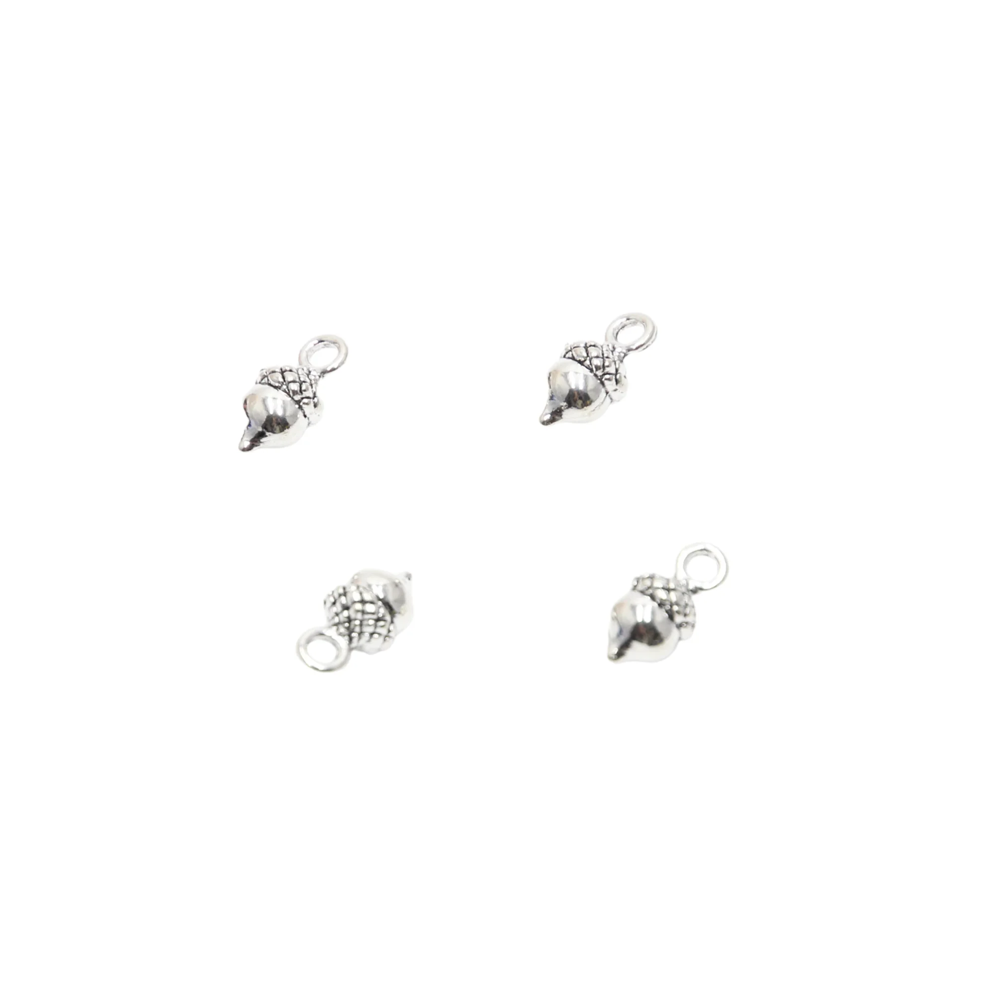 25pcs 3D Acorn Charms Antique Tibetan Silver Tone Zinc Alloy 12*5mm