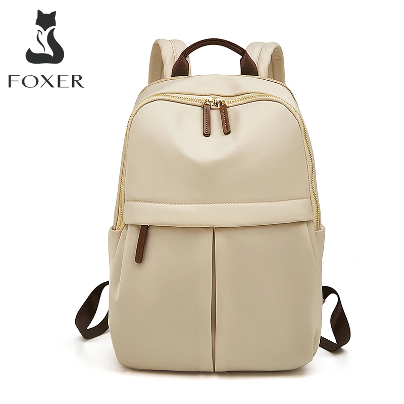 

FOXER Women's Oxford Backpack Simple Unisex Waterproof Travel Rucksack Female Laptop Bag Large Capacity School Bags For Students