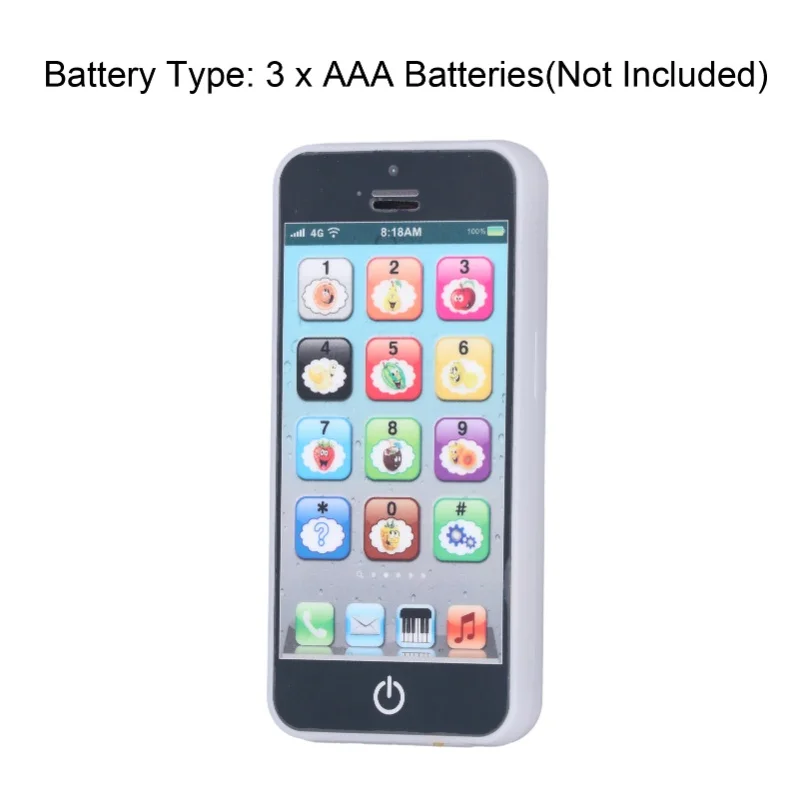 Baby Mobile Phone Toy Simulation Shaped Clear Music Cool Light English Mobile Phone ToyBlack view 6