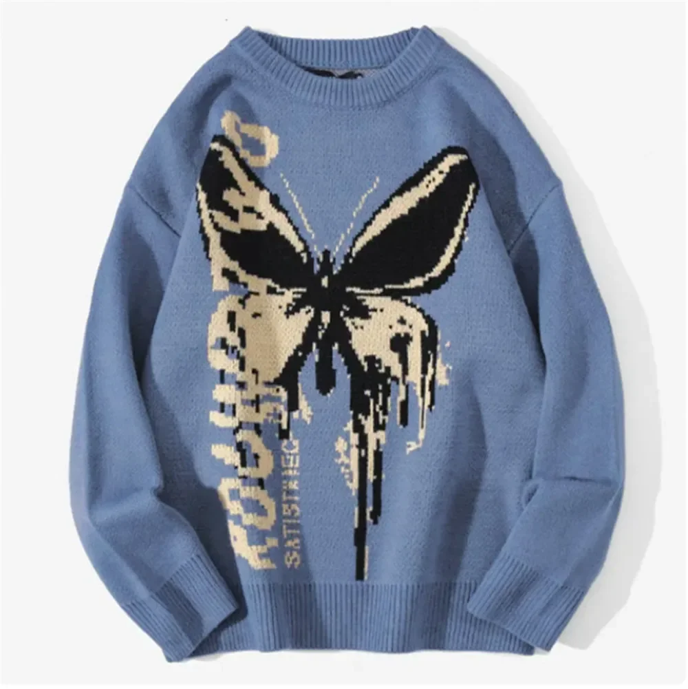 2022 Spring Fashion Sweater Men's Butterfly Pattern Knitted Warm Top High-Quality Design Best-Selling Sweater For Male