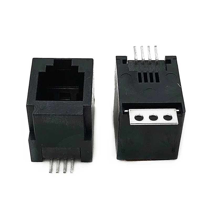 15PCS RJ11 Connector 616SMT Flat Pin 4P4C Interface 180 Degree RJ9 Patch W=11.1mm Vertical RJ10 Socket