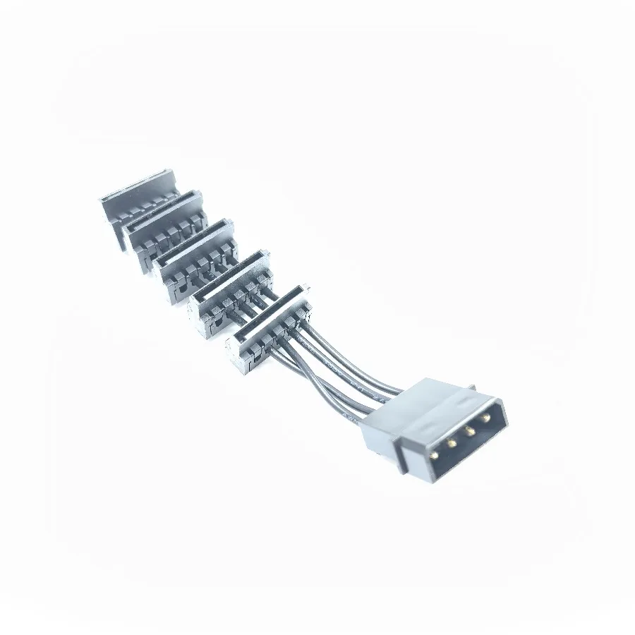 Extremely Short PC Desktop Computer D 4Pin IDE Molex 1 to 5 SATA Splitter 18AWG ATX Power Supply Cable 10cm