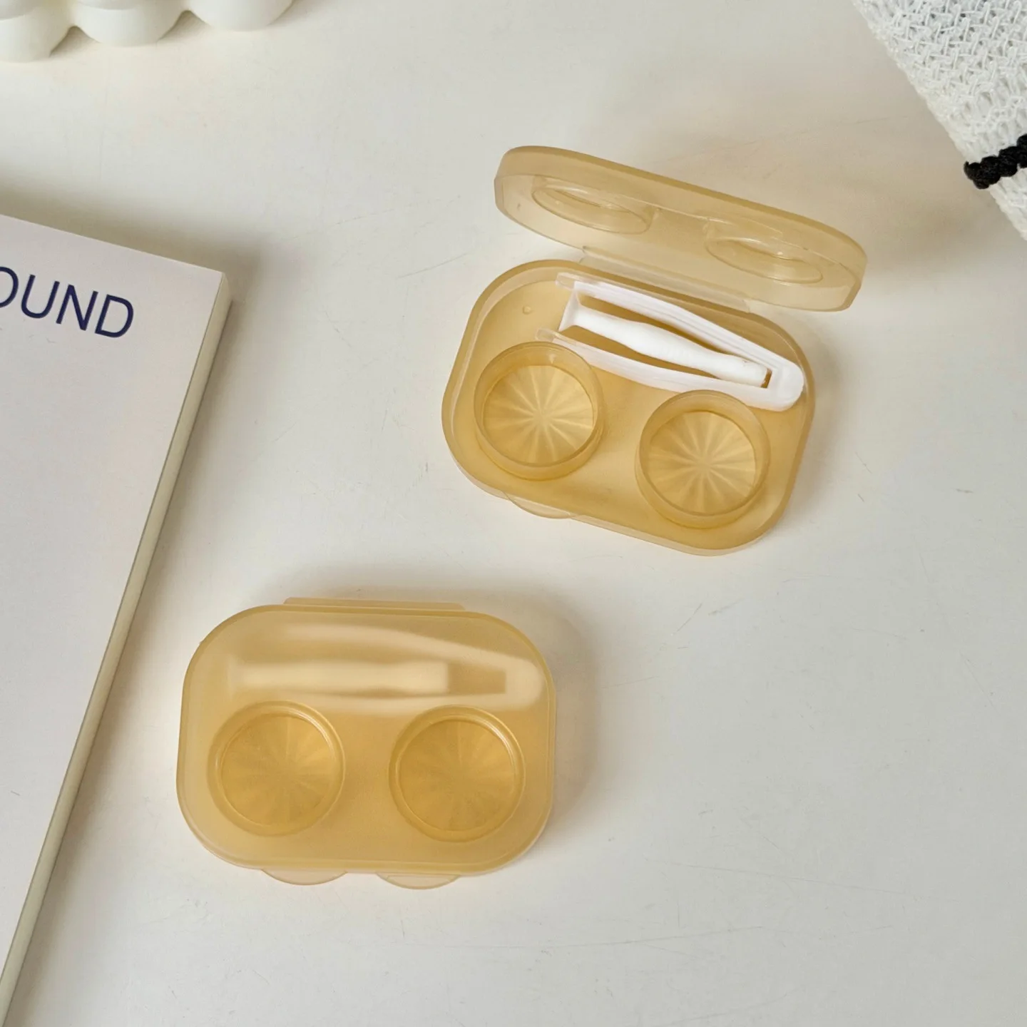 1pc Ins Kontaktlinsen Box Tragbare Transparente Minimal Integrierte Begleiter Box Mädchen Reise Kontaktlinsen Fall mit Pinzette