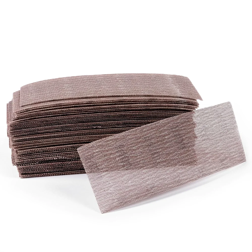 20PCS 70x198mm Mesh Abrasive Dust Free Sanding Discs Hook & Loop Anti-Blocking Net Sandpaper 80-800 Grit for Car Drywall Metal