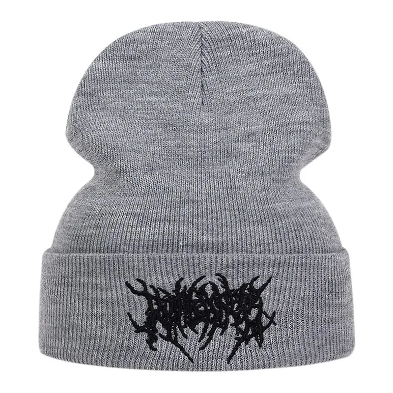 Unisex haft w paski czapki jesienno-zimowe ciepła czapka czapka z daszkiem czapka typu Beanie dla kobiet mężczyzn