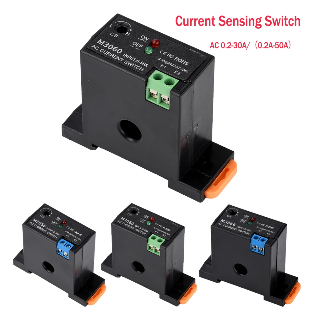 30A/50A Current Sensing Switch AC Current Controller Induction Relay Normally Open Normally Closed Mutual Inductor Switch