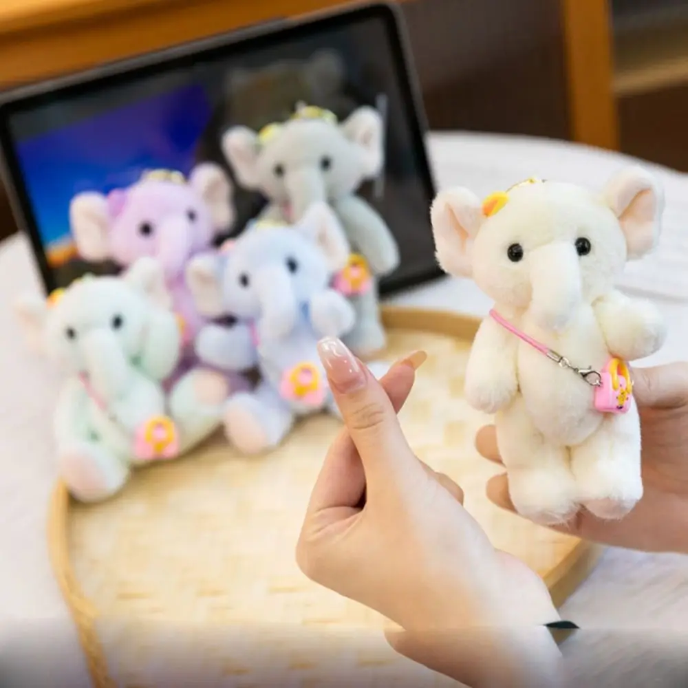 Cartoon-Elefanten-Rucksackanhänger, Anti-Verlust, niedliches Elefanten-Plüschtier mit Umhängetasche, süßer Elefanten-Plüsch-Schlüsselanhänger, Taschenanhänger